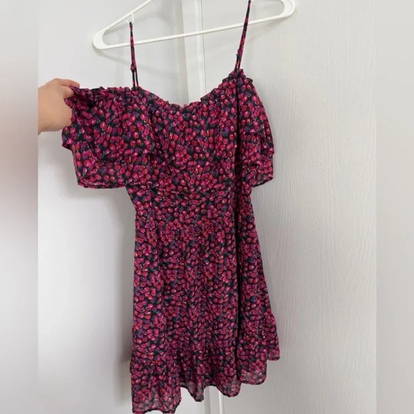Wayf Pink Floral Off-Shoulder Ruffle Mini Dress - Picture 3 of 4